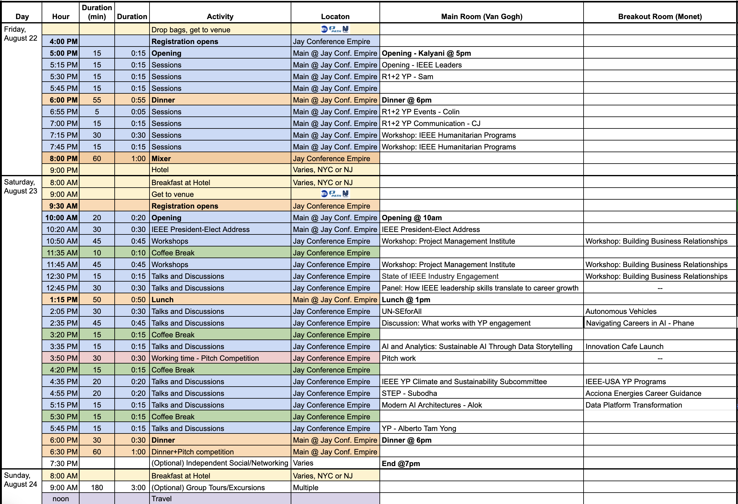 Schedule